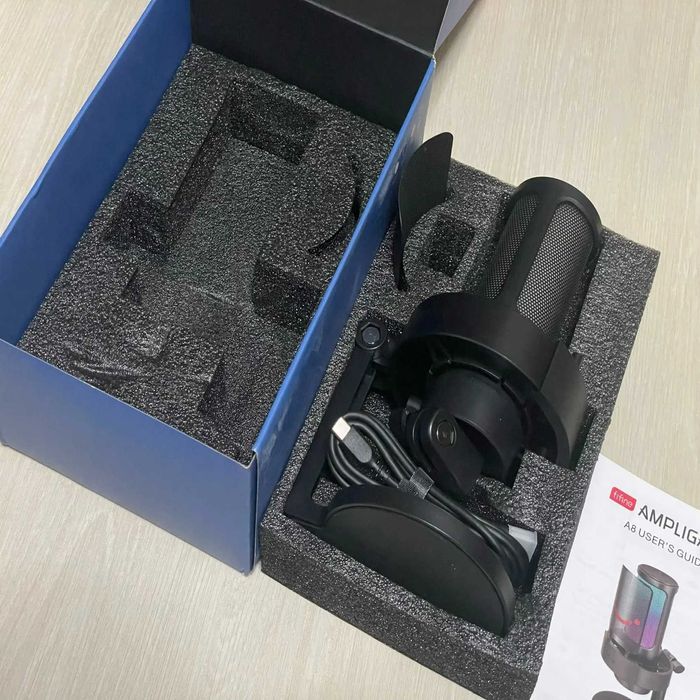 Микрофон для записи, студийный с RGB подсветкой мікрофон FIFINE A82