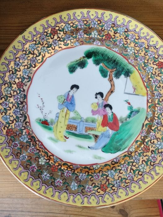 Grande taça chinesa de Macau com prato