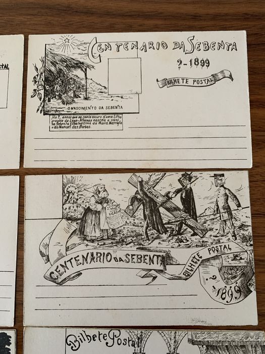 9 Bilhetes Postais “Centenário da Sebenta 1899, festa académica Coimbr