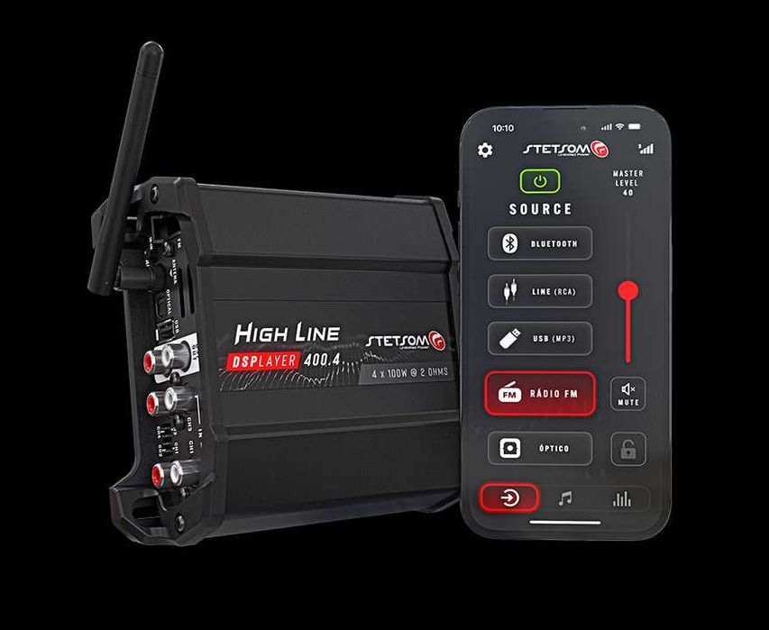 Amplificador Stetsom HL400.4 DSPLAYER - 4 Canais 100WRMS - DSP, RCA, B