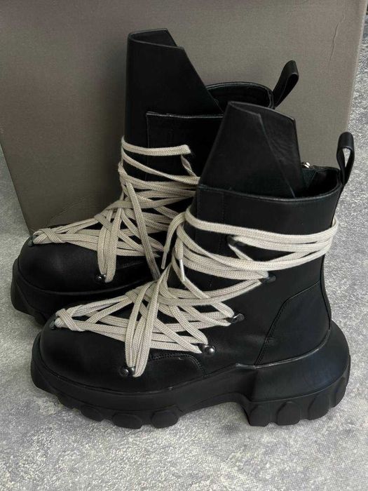 Ботинки Rick Owens Mega Laces Tractor boots Черные ботинки: 9 999