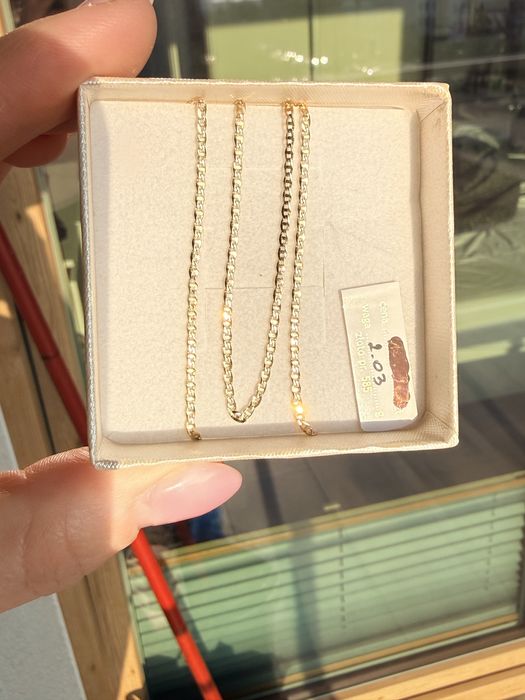 Zloty łancuszek diamentowany  50cm proba 585