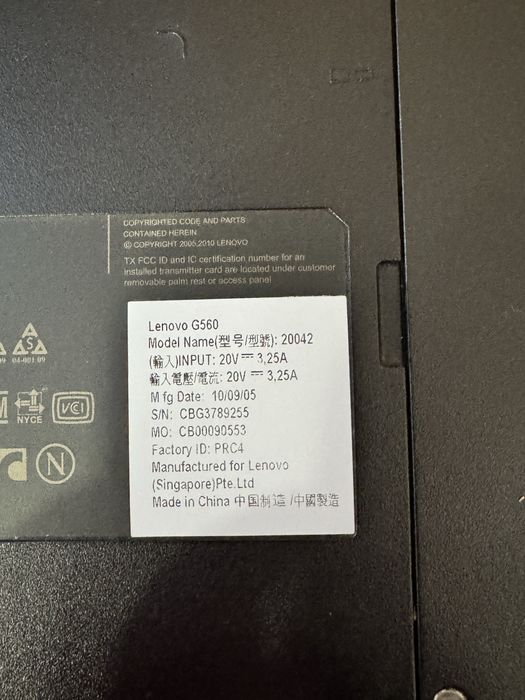 Lenovo g560 20042 ноутбук