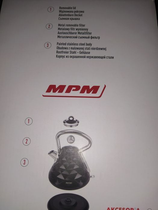 Czajnik elektryczny mpm czarny stylowy