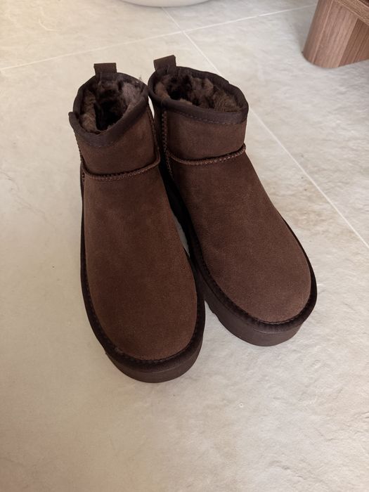 Ugg śniegowce platform mini brown