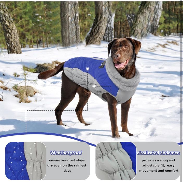 Kurtka Dla Psa Wodoodporna Z Podszewką Rozmiar XL