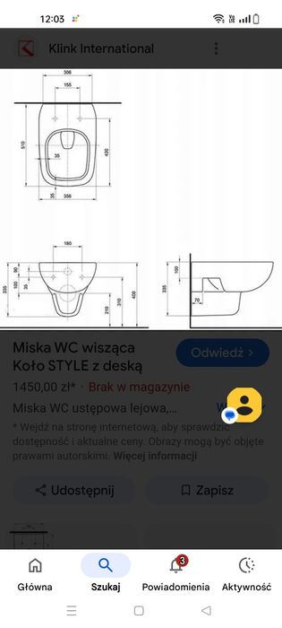 Miska WC koło style