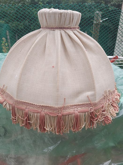 Abażur z frędzlami płócienny do lampy