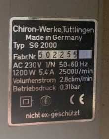 Професійна HVLP турбіна Chiron SG 2000 (Made in Germany), 1200W. Повний комплект!