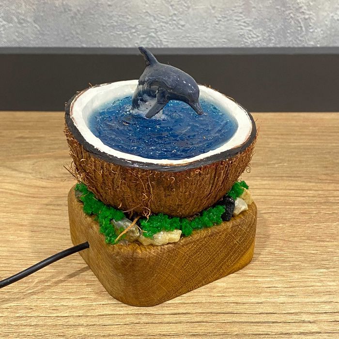 Нічний світильник ручної роботи “Дельфін”