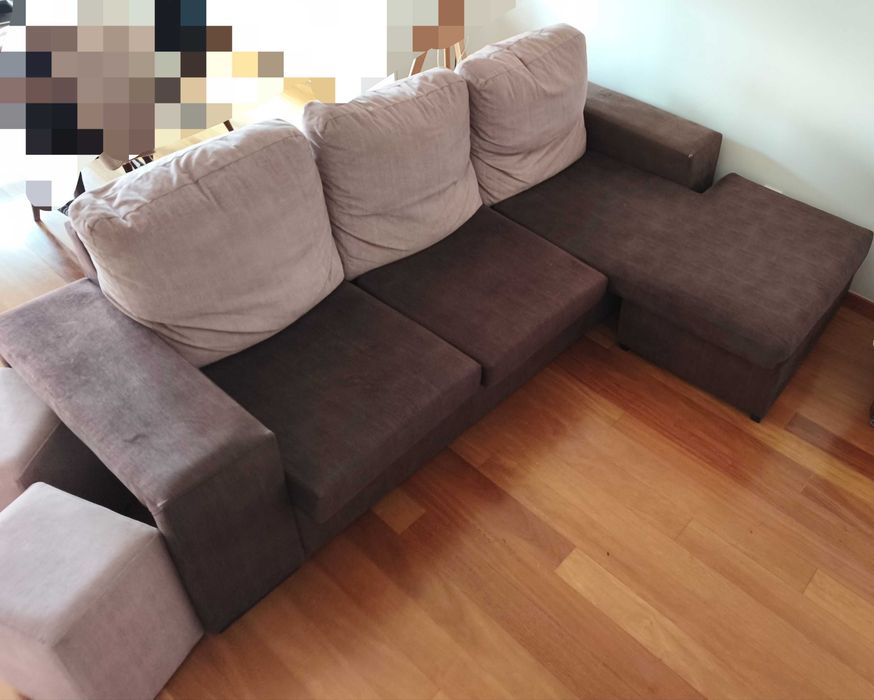 Sofá 3 lugares c/ chaise longue