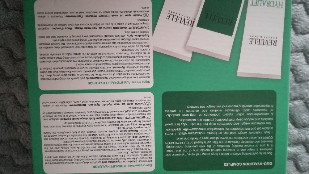 Revuele pack creme dia + creme noite + mãos - ÁCIDO HIALURÓNICO - NOVO