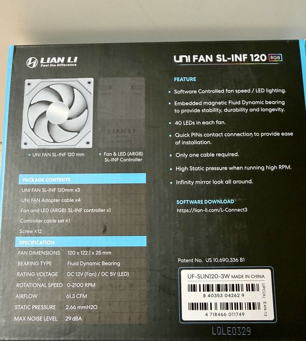 Lian Li SL Infinity 120 RGB Branco (Pack 3 + Controller) – Novas
