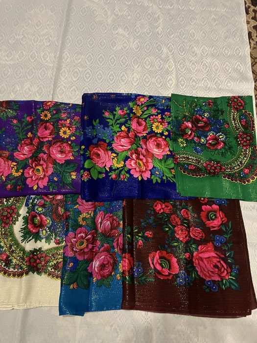 Платки ( 100% хлопок) СССР ,  с люрексом и без  , носовые СССР