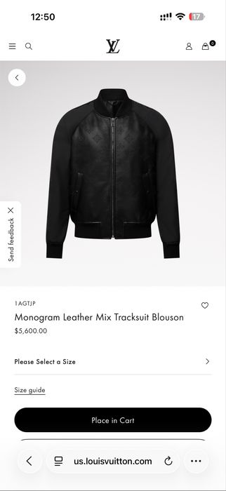 Louis Vuitton Monogram Leather Mix Tracksuit Blouson