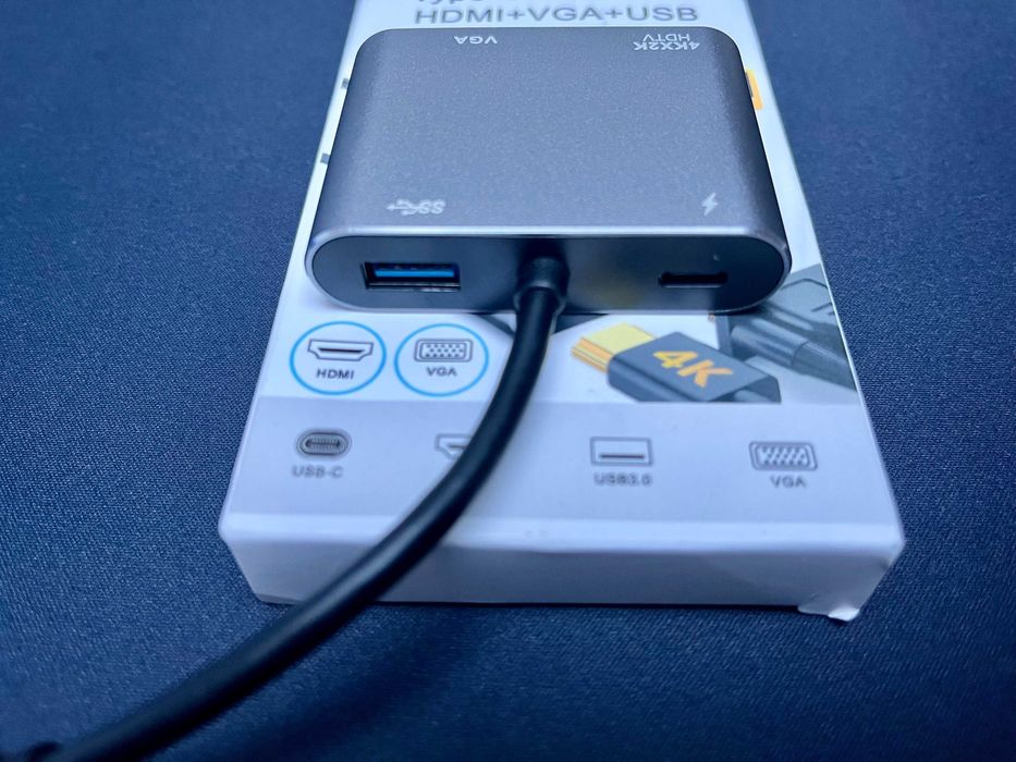 Адаптер Usb type c Hub 4 в 1 HDMI VGA  4K 30Hz хаб hub