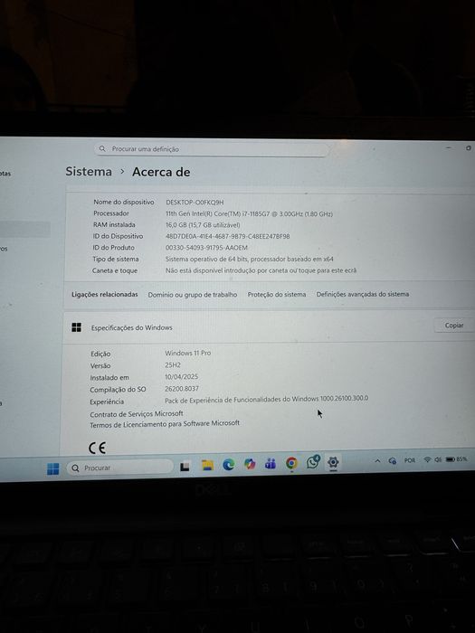 Portátil Dell i7 11ª Geração | 16GB RAM | Windows 11 Pro DESCIDA DE PREÇO