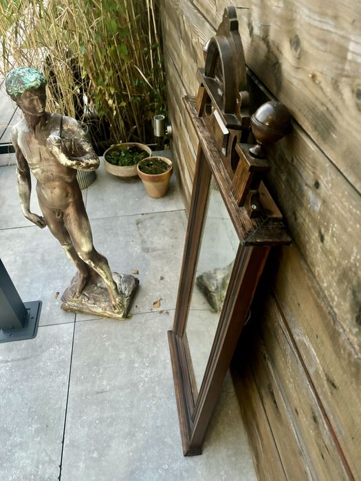 Oryginalne Piękne Dtewniane Antyczne  Lustro Secesja