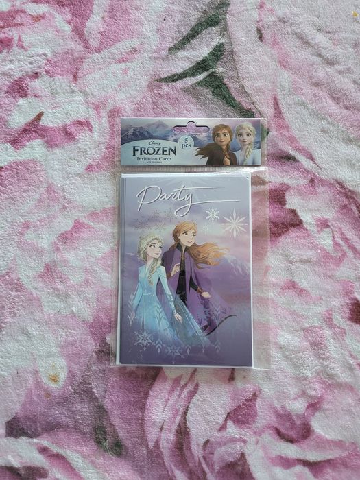 Zestaw 5 zaproszeń z kopertami Frozen