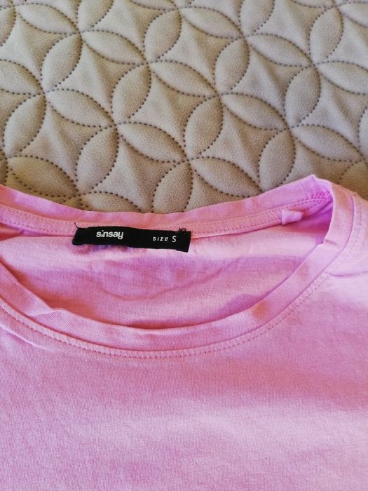 T shirt koszulka damska crop top różowy rozmiar S M 36 38 basic