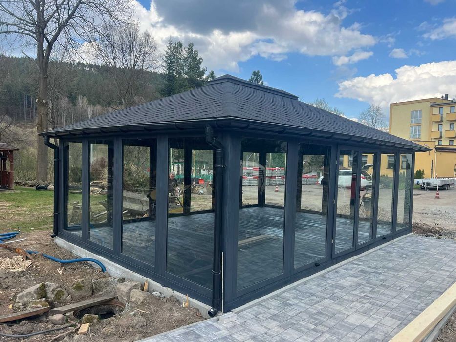 Altana altanka ogrodowa drewniana Ogród zimowy 6m x 4m A4 Full Glass