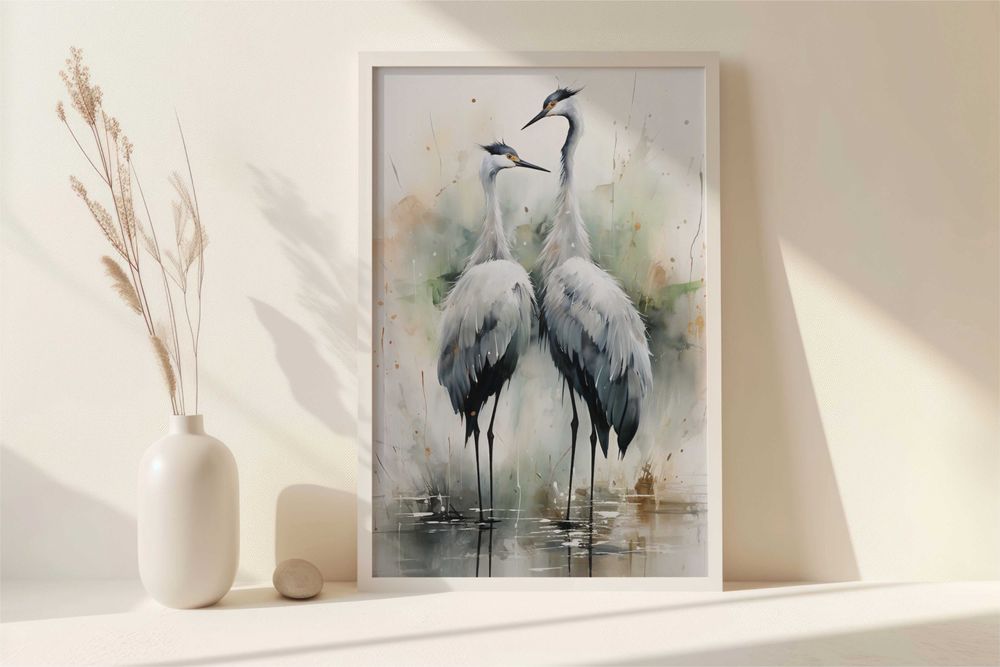 Plakat 13x18cm Czaple | Wydruk na Ścianę | Plakaty do Salonu Sypialni