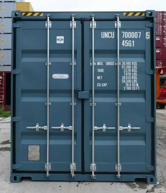 Kontener morski, magazynowy 40'HC, nowy, One Way, grafitowy, RAL7016.