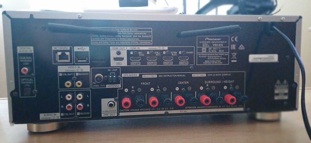 Amplituner 5.2 Pioneer VSX-832 Wi-fi BT 4k/60p Atmos