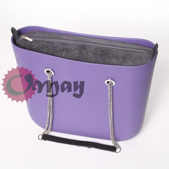 GRAFITOWY organizer OBAG STANDARD welur grafit 2 kieszenie wkład OMAY