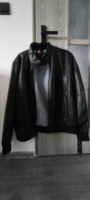 Tommy Hilfiger Kurtka Bomber Premium Finish Czarna Roz. L USA Nowa z Metkami