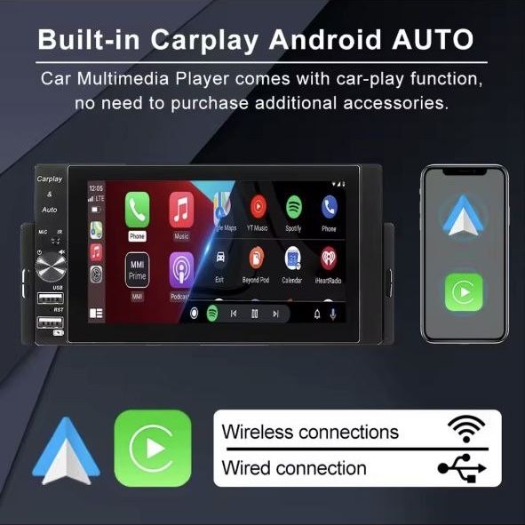 Універсальна магнітола Андроїд авто CarPlay