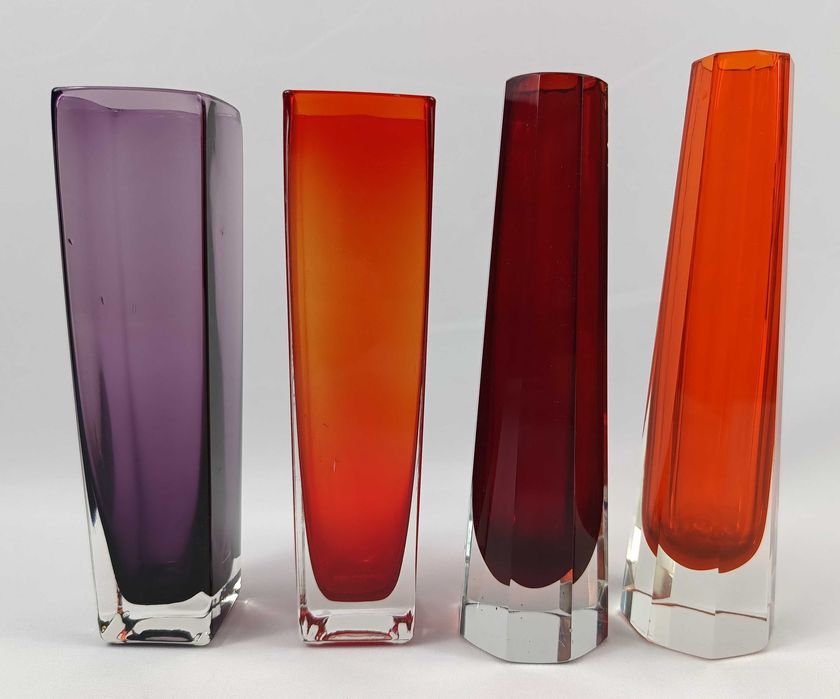 4 szt. Stary Wazon Veb kunstglass vasungen KPL