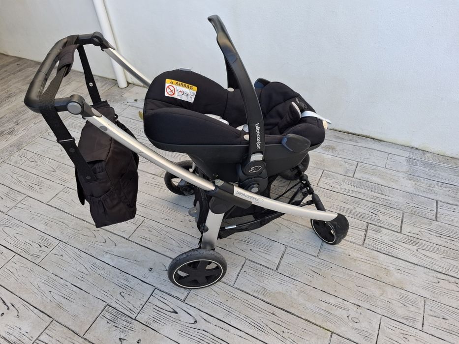 Conjunto carrinho bebeconfort, ovo pebble plus e base isofix 3 apoios