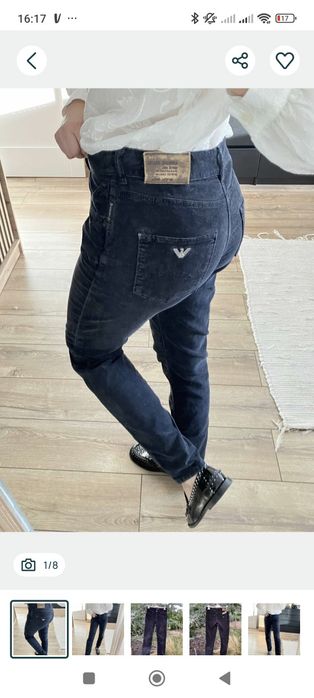 Czarne prążkowane body Zara basic S + welurowe spodnie Armani