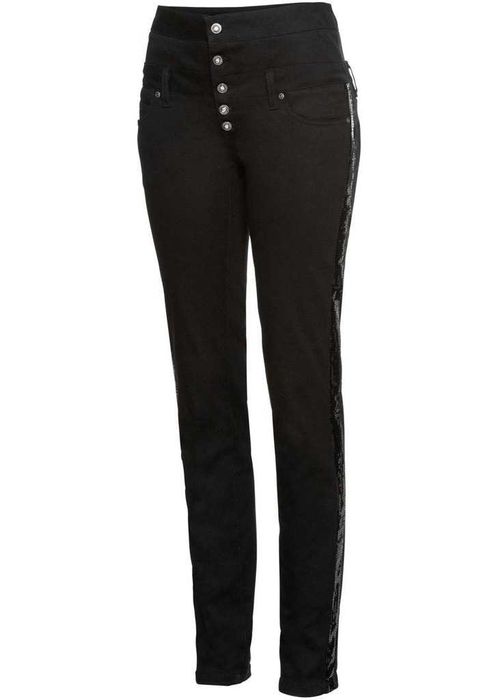 26) ARIZONA czarne spodnie z lampasami 46 Nowe