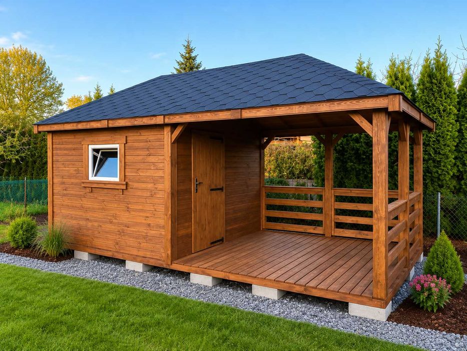 Altana z domkiem 3x6 m • Drewniana altanka • domek gospodarczy • Dowolny wymiar • PRODUCENT