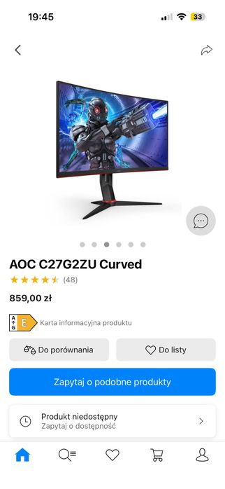 Monitor AOC 244hz 27 cali