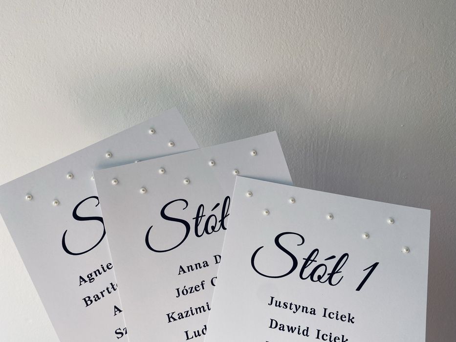 Plan stołów z perełkami