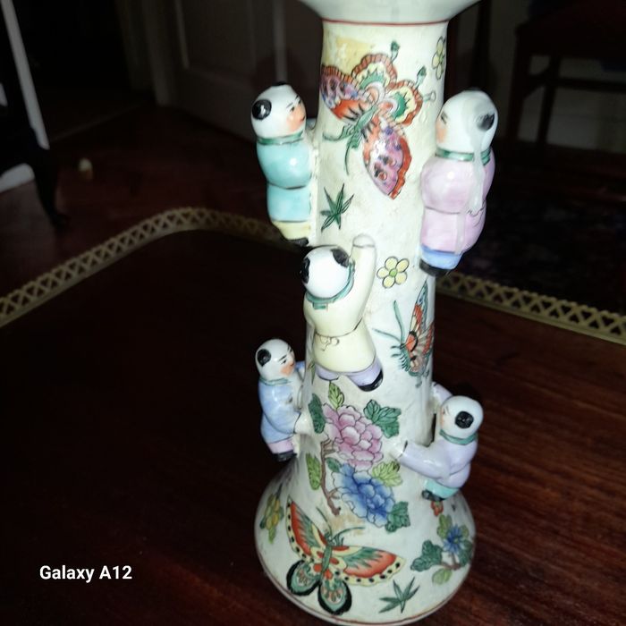 Castiçal chinês de porcelana