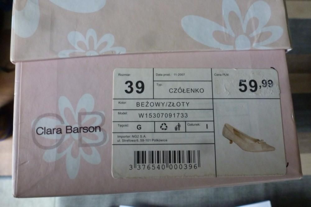 Delikatne czółenka, rozm 39, tęgość G 1/3 ceny pierwotnej CLARA BARSON