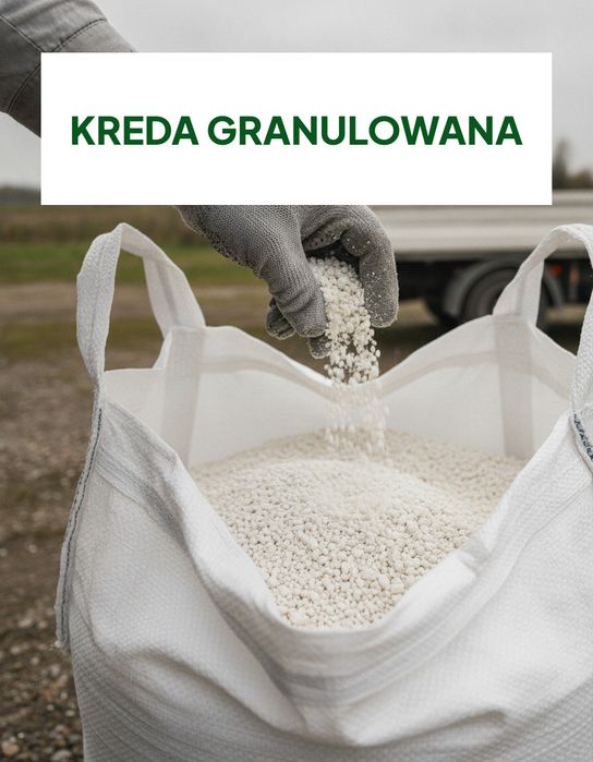 Kreda nawozowa granulowana — wapno nawozowe do własnego rozsiewacza, łagodne odkwaszanie, big bag od 1 t, atest OSChR, dostawa od 1 tony, AGRIA
