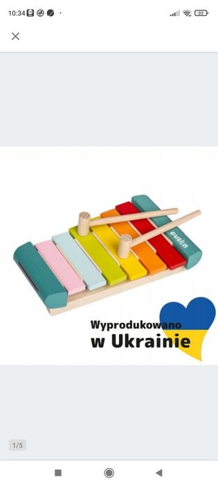 Nowe cymbałki Drewniane kolorowe  made in Ukraine Cubika
