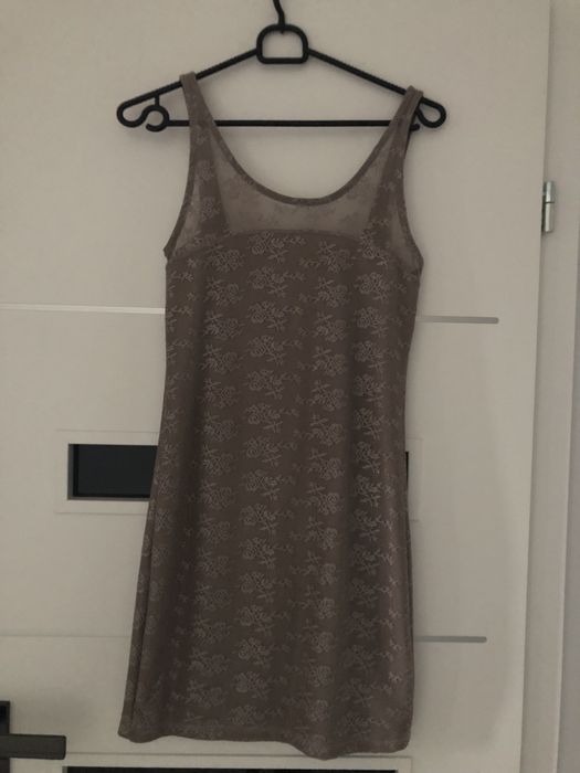 Sukienka SYLWESTER koronkowa beżowa połyskliwa 34/36/XS/S