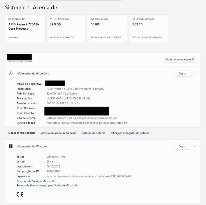 PC Gaming Ryzen 7 7700 + RTX 5060 Ti 16GB | 32GB DDR5