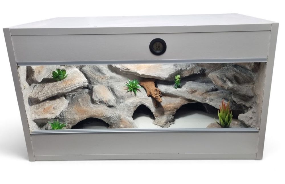 Terrarium  gotowe dla  gekona 70x36x40 popiel