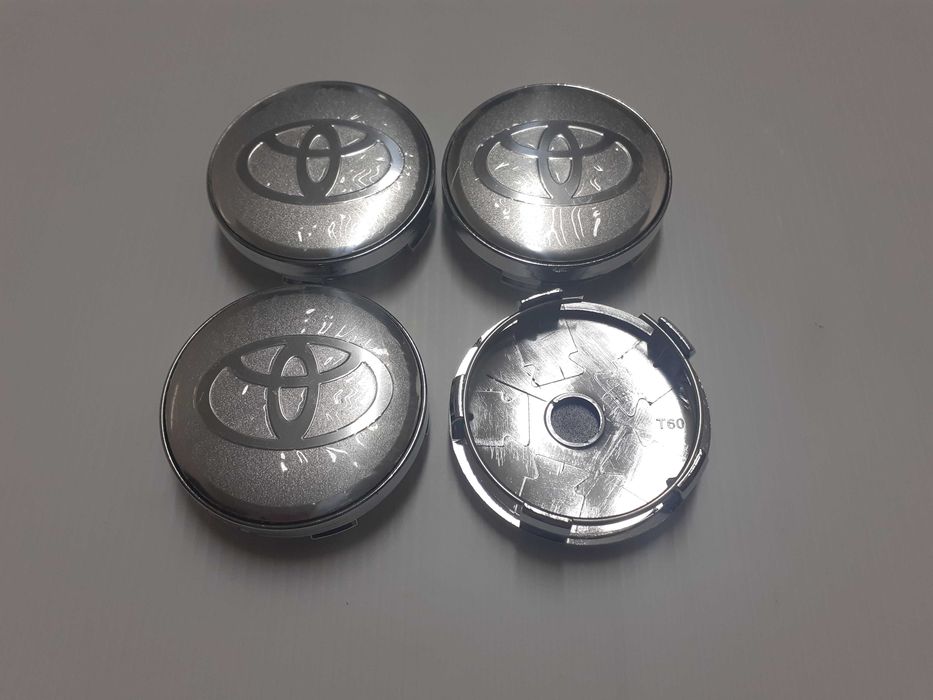 Centros/tampas de jante completos Toyota com 57, 60, 62, 65 e 68 mm