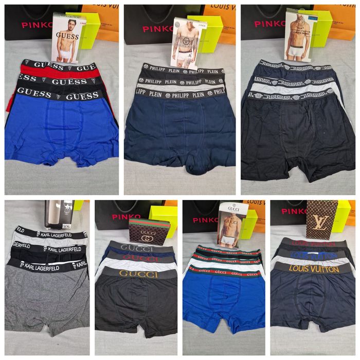 3pak meski majtki bokserki boss armani gucci
