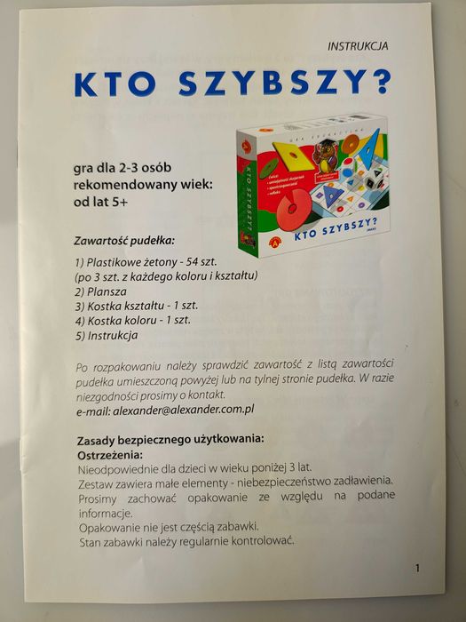 Gra zręcznościowa Kto szybszy maxi Alexander