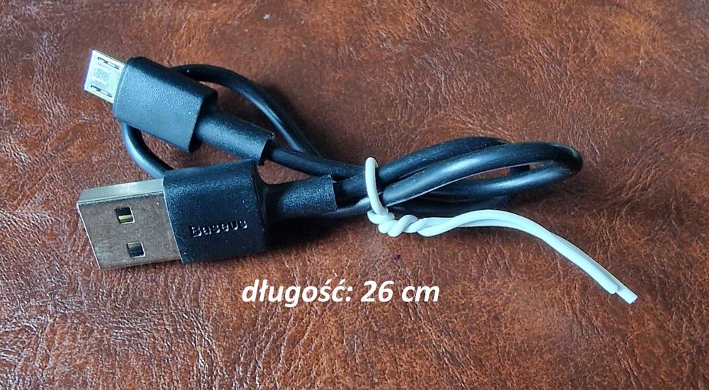Kabel USB A do USB MICRO przewód połączeniowy czarny 25 cm