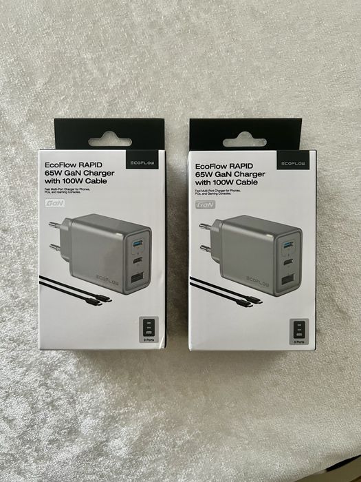 Зарядний пристрій EcoFlow RAPID 65W GaN Charger з 100W кабелем